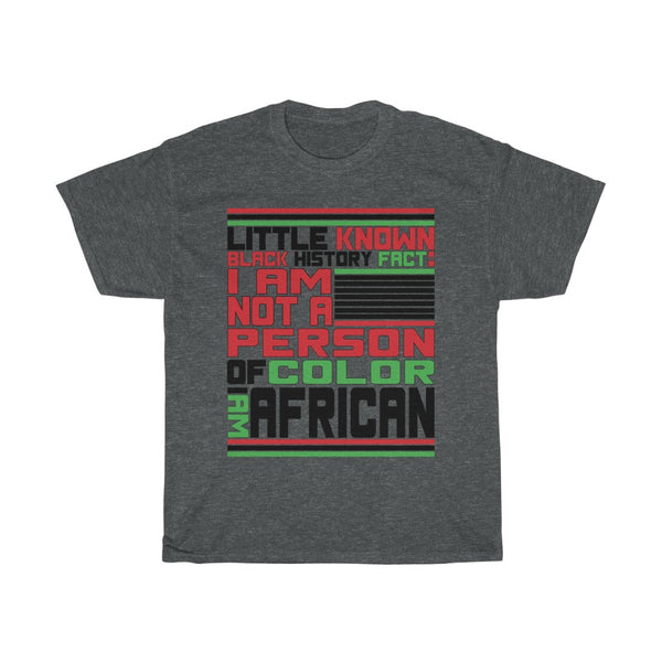 Little Known Black History Fact: I Am Not A Person Of Color I Am African T-Shirt