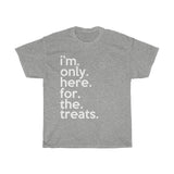 I'm Only Here For The Treats Black Shirt + Halloween Graphic Tees + Trending Now + Fall Tops for Ladies Women + Halloween Teacher Shirt