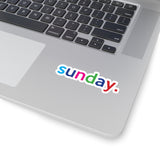 Sunday: Days Of The Week Kiss-Cut Stickers For Calendar, Notebooks, Journals, Laptops (2 x 2, 3 x 3, 4 x 4, 6 X 6 ) Transparent & White