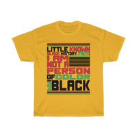 Little Known Black History Fact: I Am Not A Person Of Color And I Am Black T-Shirt