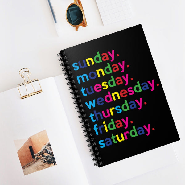Monday Tuesday Wednesday Thursday Friday Saturday Sunday celebrate  Notebook: A5 dotted dotgrid 120 pages - Notebook - diary - journal - note  pad - copybook - notes for positive thinking celebration