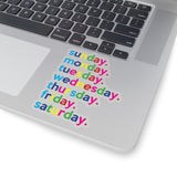 Days Of The Week Kiss-Cut Stickers For Calendar, Notebooks, Journals, Laptops (2 x 2, 3 x 3, 4 x 4, 6 X 6 ) Transparent & White