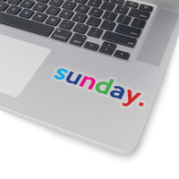 Sunday: Days Of The Week Kiss-Cut Stickers For Calendar, Notebooks, Journals, Laptops (2 x 2, 3 x 3, 4 x 4, 6 X 6 ) Transparent & White