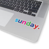 Sunday: Days Of The Week Kiss-Cut Stickers For Calendar, Notebooks, Journals, Laptops (2 x 2, 3 x 3, 4 x 4, 6 X 6 ) Transparent & White