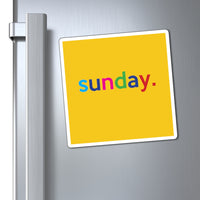 Sunday: Days of Week Work / Home Refrigerator Yellow (3 x 3, 4 x 4, 6 X 6) Magnet