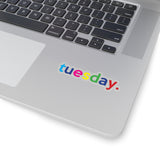 Tuesday: Days Of The Week Kiss-Cut Stickers For Calendar, Notebooks, Journals, Laptops (2 x 2, 3 x 3, 4 x 4, 6 X 6 ) Transparent & White