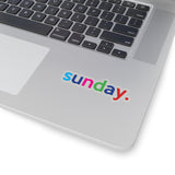 Sunday: Days Of The Week Kiss-Cut Stickers For Calendar, Notebooks, Journals, Laptops (2 x 2, 3 x 3, 4 x 4, 6 X 6 ) Transparent & White