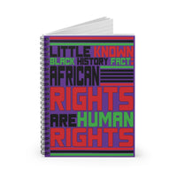 Little Known Black History Fact: African Rights Are Human Rights Writing Journal Spiral Notebook (5.98 x 7.99)