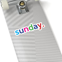 Sunday: Days Of The Week Kiss-Cut Stickers For Calendar, Notebooks, Journals, Laptops (2 x 2, 3 x 3, 4 x 4, 6 X 6 ) Transparent & White