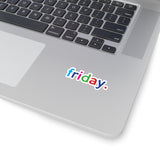 Friday: Days Of The Week Kiss-Cut Stickers For Calendar, Notebooks, Journals, Laptops (2 x 2, 3 x 3, 4 x 4, 6 X 6 ) Transparent & White